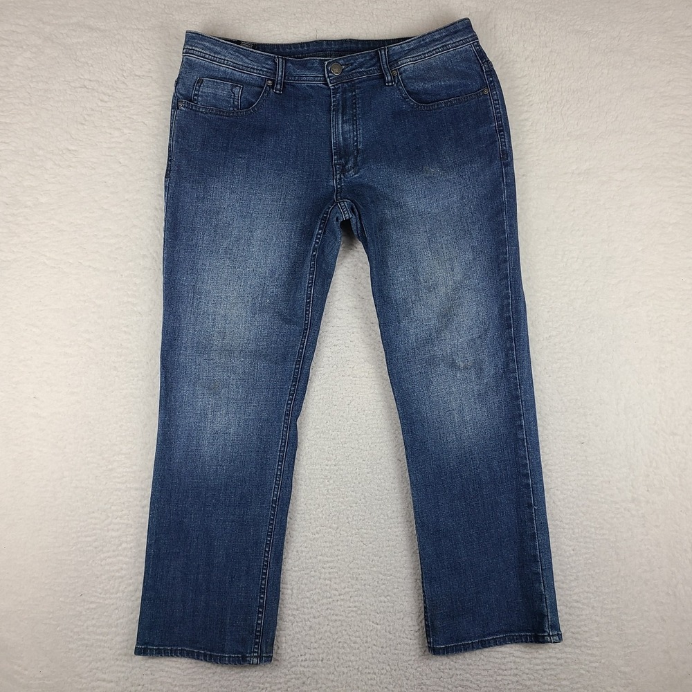 Buffalo David Bitton Jeans Mens 36x30 Blue Jackson-X Straight Medium Wash Denim*